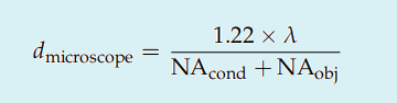 the resolution formula defined by the Rayleigh criterion